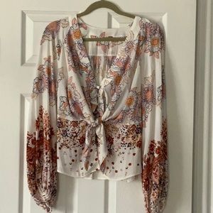 Free People Floral Print Blouse